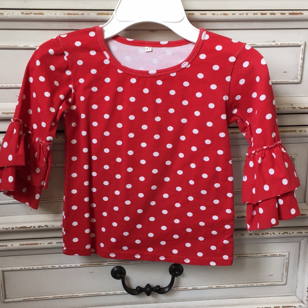 Girls Ruffle Sleeve Shirt